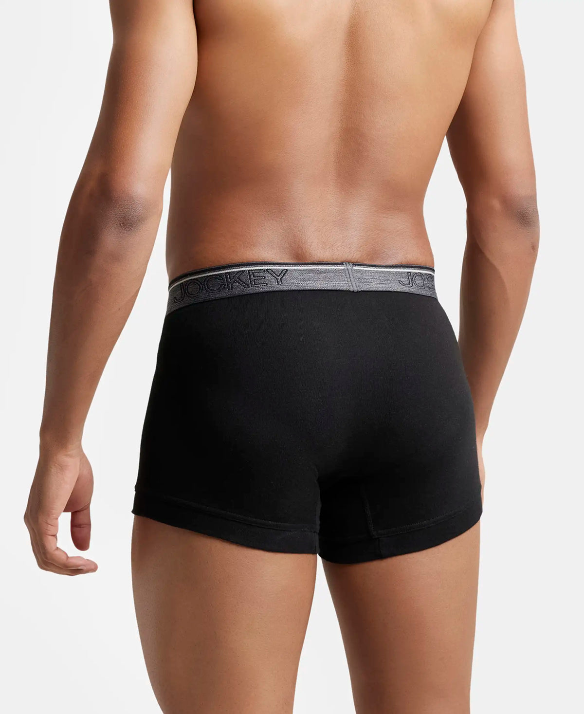 Super Combed Cotton Rib Solid Trunk with Ultrasoft Waistband - Black