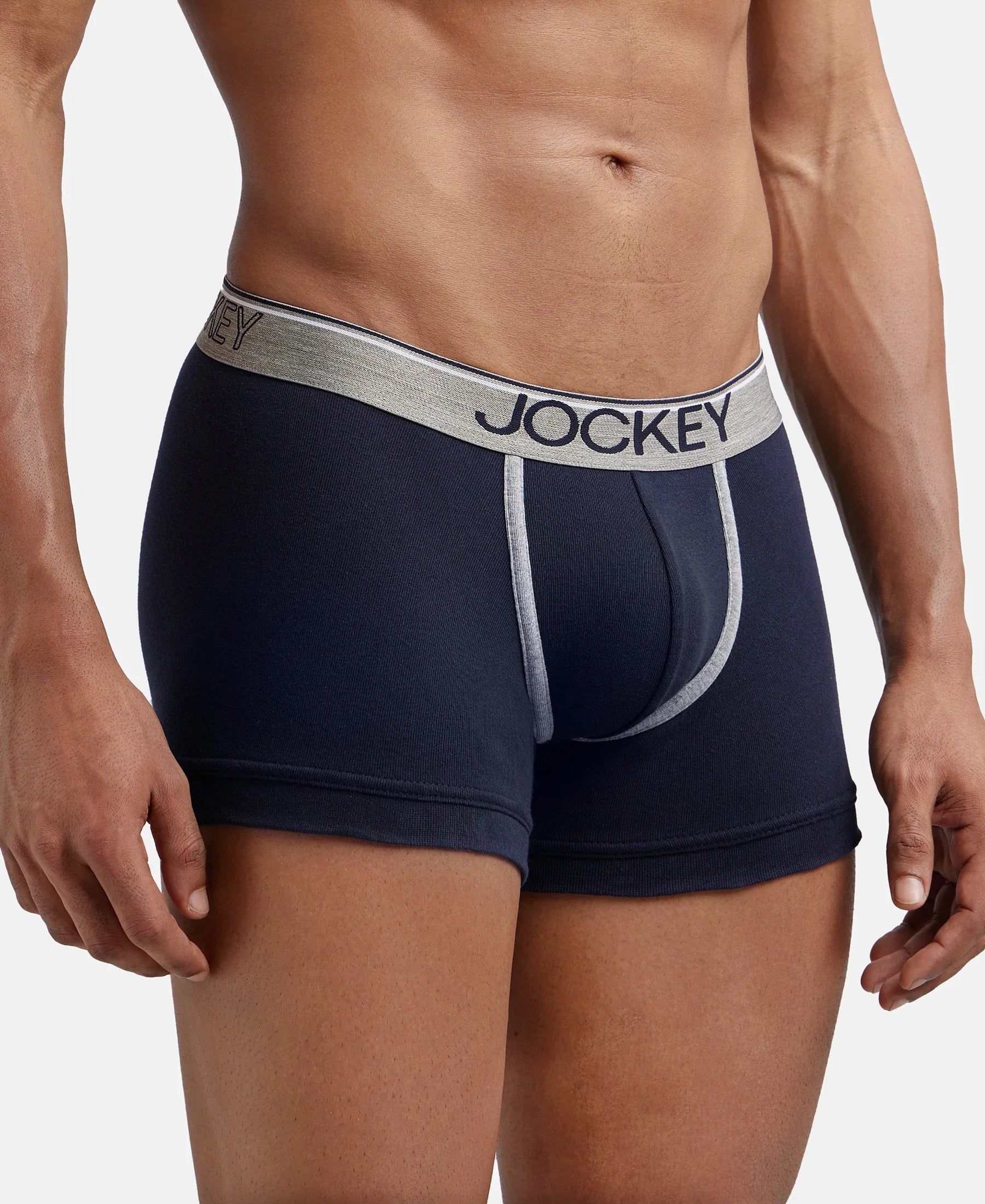 Super Combed Cotton Rib Solid Trunk with Ultrasoft Waistband - Deep Navy