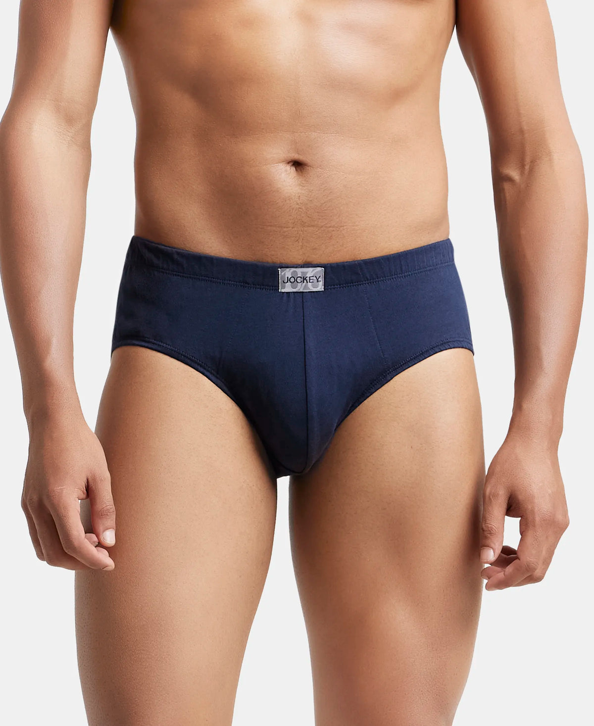 Super Combed Cotton Solid Brief with Ultrasoft Concealed Waistband - Deep Navy