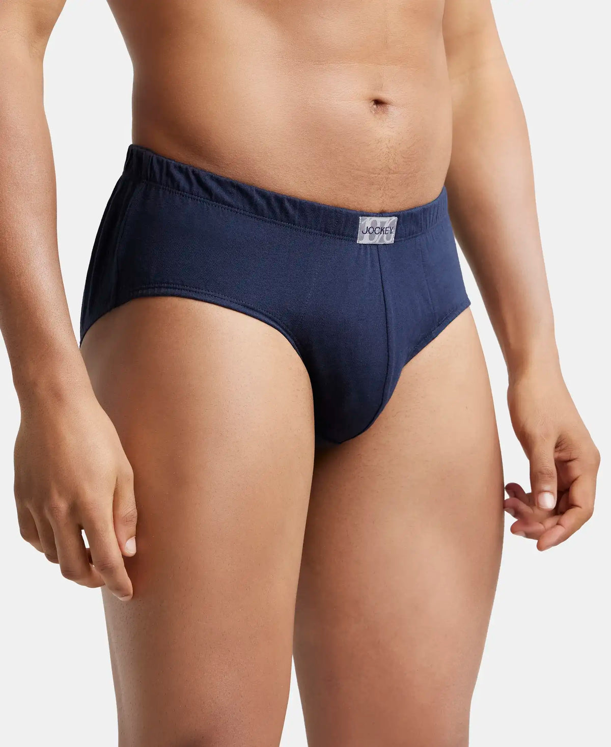 Super Combed Cotton Solid Brief with Ultrasoft Concealed Waistband - Deep Navy
