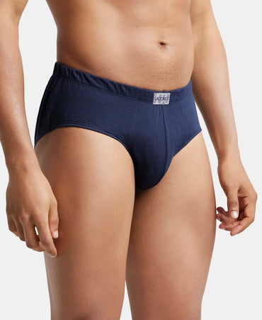 Super Combed Cotton Solid Brief with Ultrasoft Concealed Waistband - Deep Navy