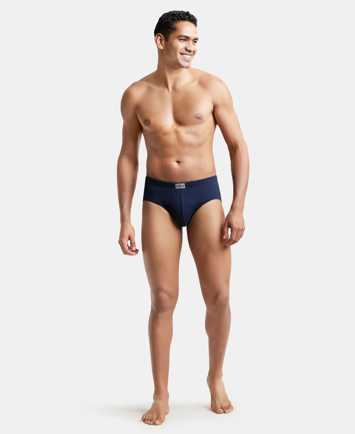 Super Combed Cotton Solid Brief with Ultrasoft Concealed Waistband - Deep Navy