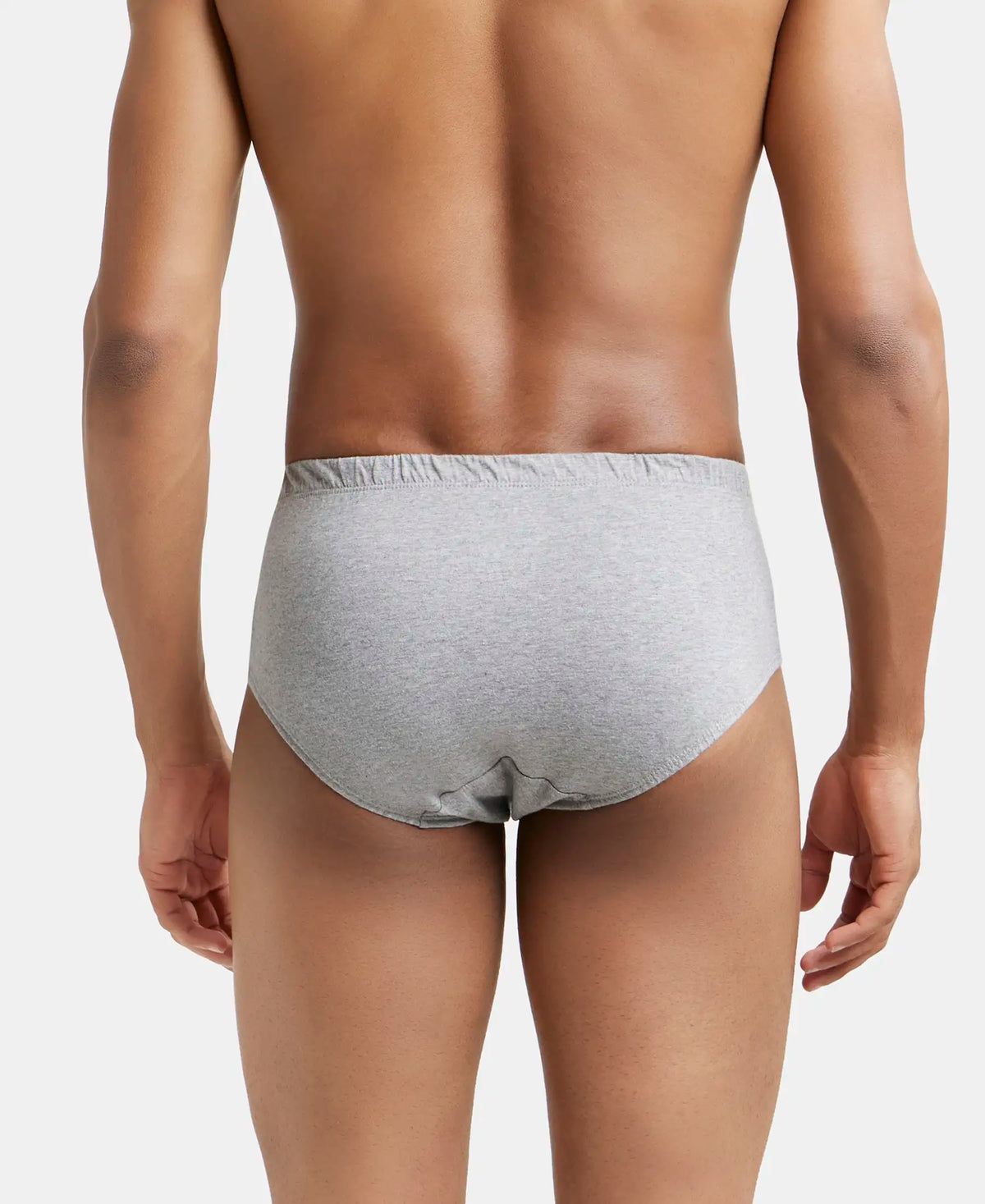 Super Combed Cotton Solid Brief with Ultrasoft Concealed Waistband - Grey Melange
