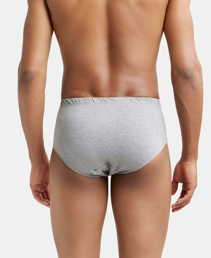 Super Combed Cotton Solid Brief with Ultrasoft Concealed Waistband - Grey Melange