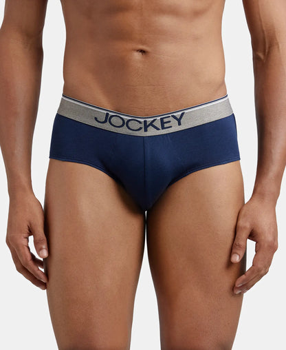 Super Combed Cotton Solid Brief with Ultrasoft Waistband - Deep Navy