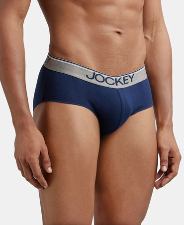 Super Combed Cotton Solid Brief with Ultrasoft Waistband - Deep Navy