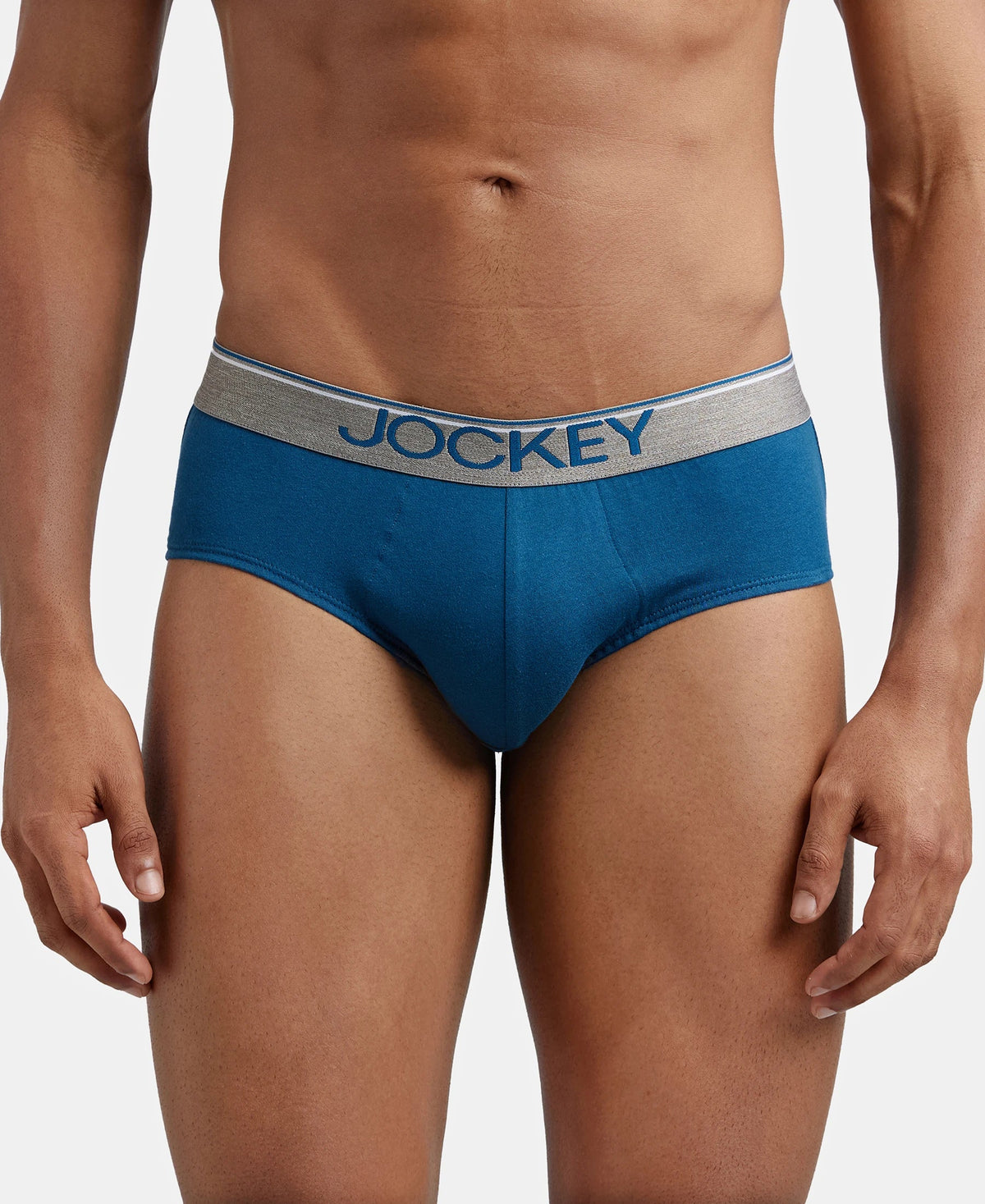 Super Combed Cotton Solid Brief with Ultrasoft Waistband - Seaport Teal