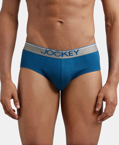Super Combed Cotton Solid Brief with Ultrasoft Waistband - Seaport Teal
