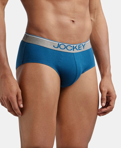 Super Combed Cotton Solid Brief with Ultrasoft Waistband - Seaport Teal
