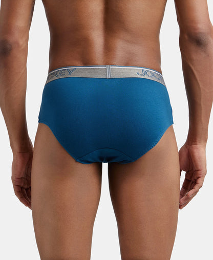 Super Combed Cotton Solid Brief with Ultrasoft Waistband - Seaport Teal