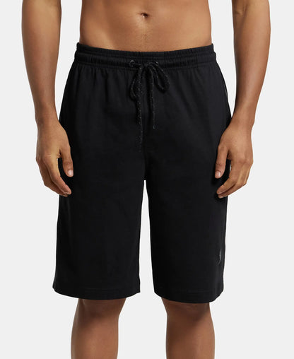 Super Combed Cotton Rich Regular Fit Shorts with Side Pockets - Black