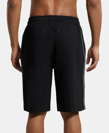 Super Combed Cotton Rich Regular Fit Shorts with Side Pockets - Black