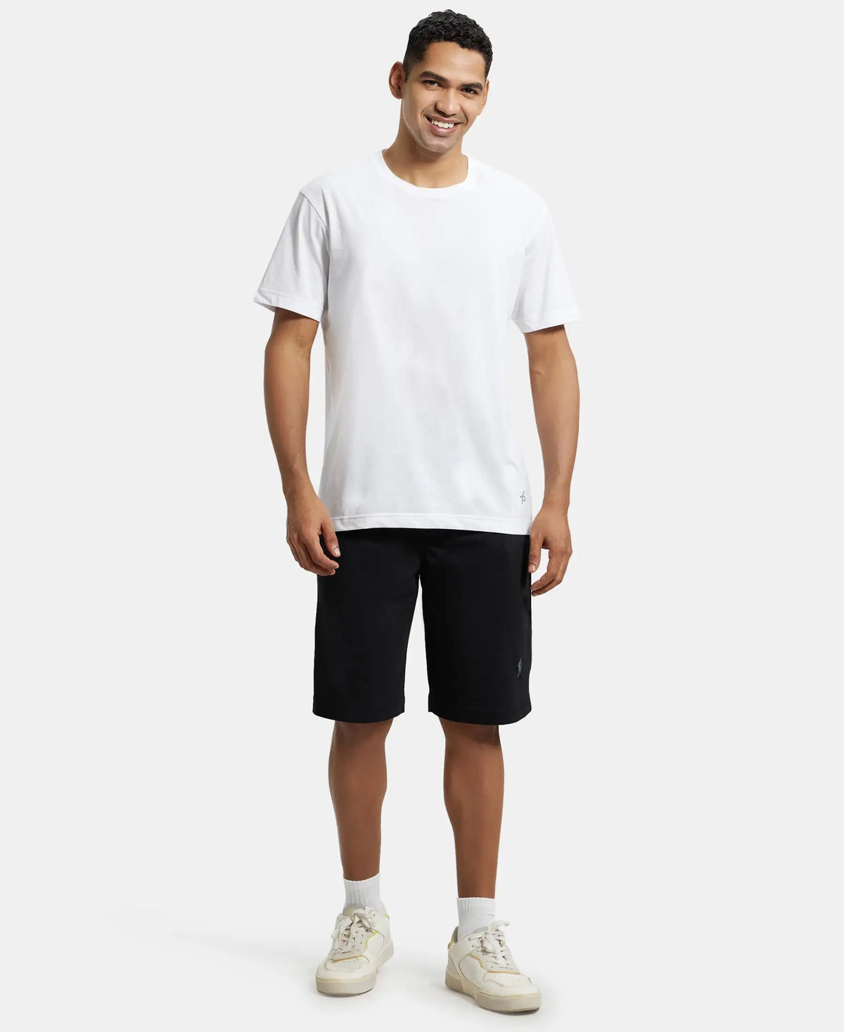 Super Combed Cotton Rich Regular Fit Shorts with Side Pockets - Black