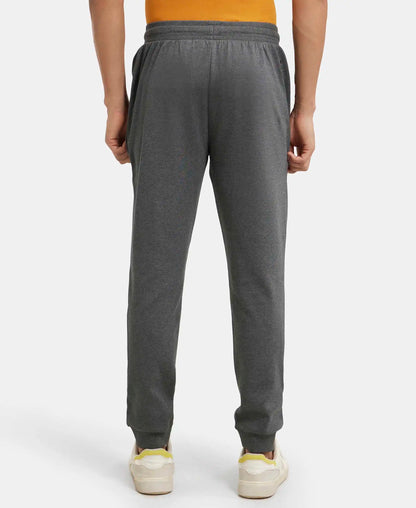 Super Combed Cotton Rich Slim Fit Jogger with Zipper Pockets - Charcoal Melange