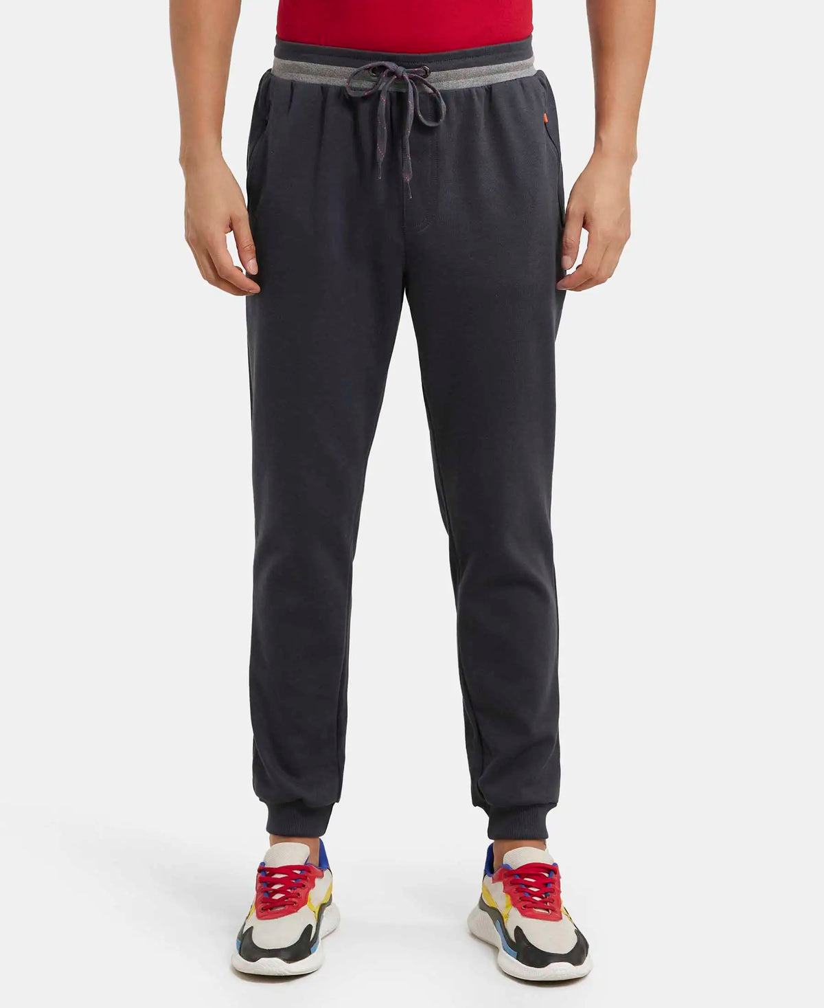 Super Combed Cotton Rich Pique Slim Fit Jogger with Zipper Pockets - Graphite