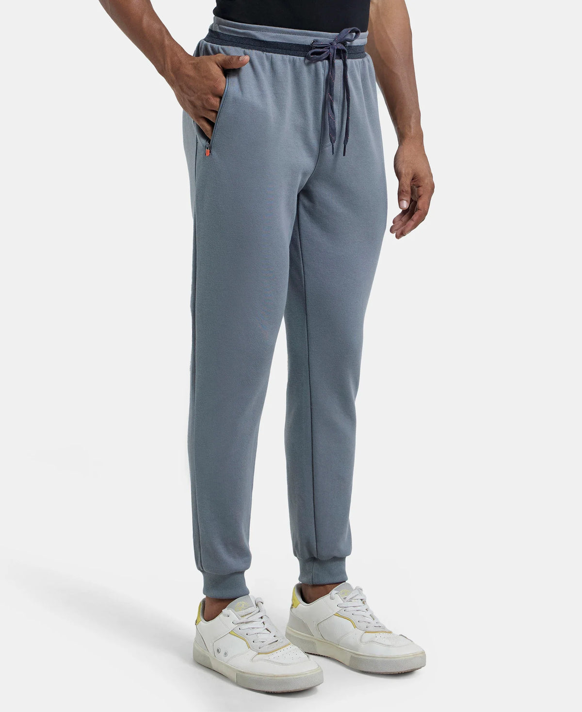 Super Combed Cotton Rich Pique Slim Fit Jogger with Zipper Pockets - Performance Grey