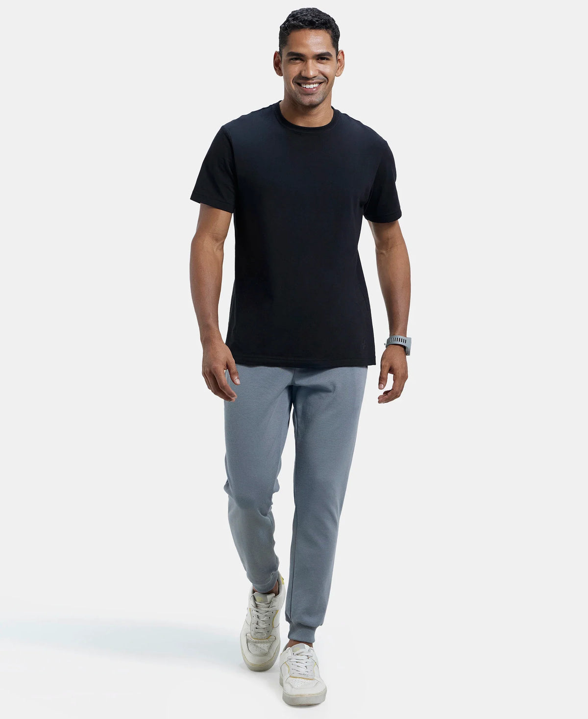 Super Combed Cotton Rich Pique Slim Fit Jogger with Zipper Pockets - Performance Grey