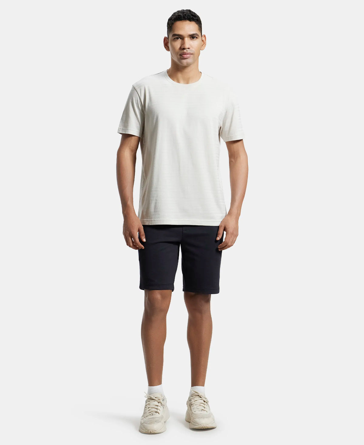 Super Combed Cotton Rich Straight Fit Shorts with Zipper Pockets - Black