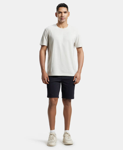 Super Combed Cotton Rich Straight Fit Shorts with Zipper Pockets - Black