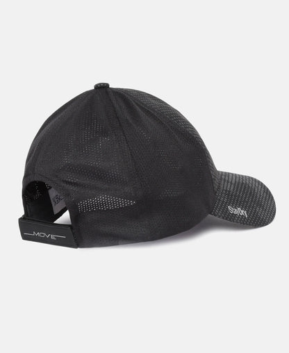 Polyester Printed Cap with Adjustable Back Closure and StayDry Technology - Black