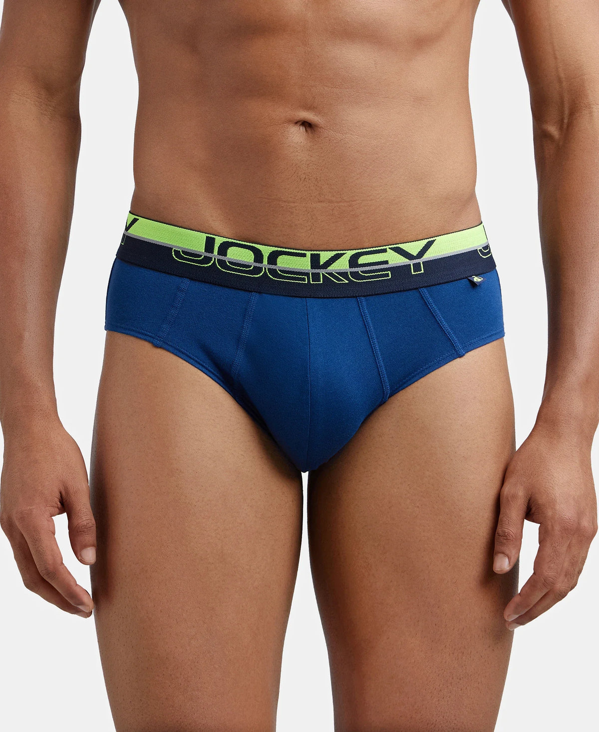 Super Combed Cotton Solid Brief with Ultrasoft Waistband - Estate Blue
