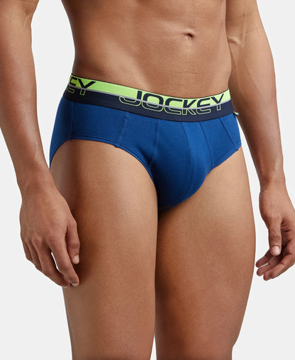 Super Combed Cotton Solid Brief with Ultrasoft Waistband - Estate Blue