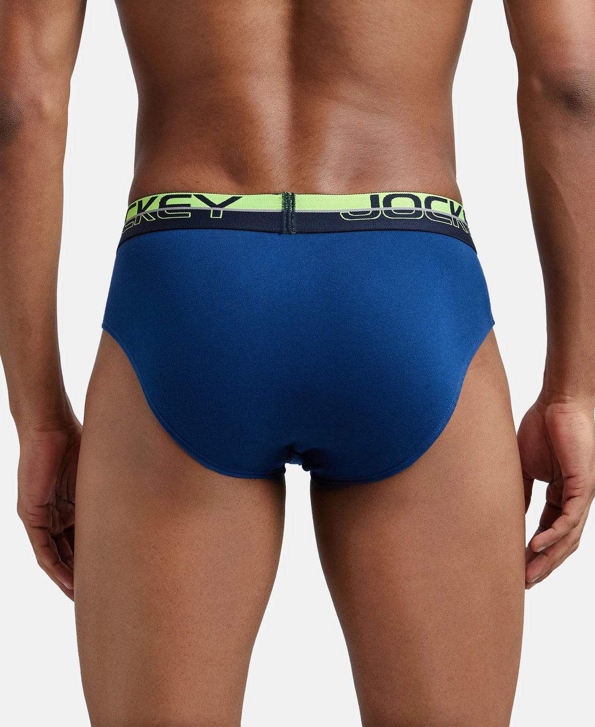 Super Combed Cotton Solid Brief with Ultrasoft Waistband - Estate Blue