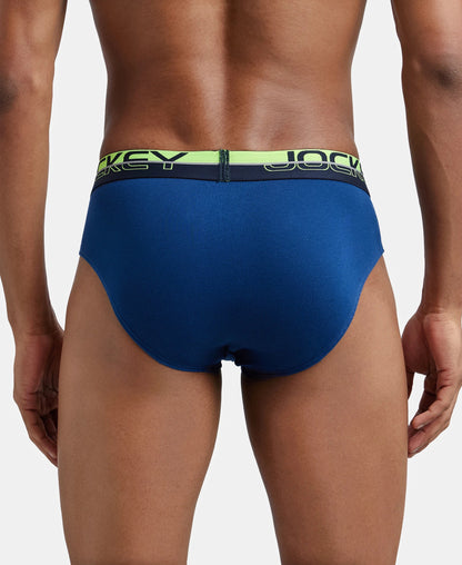 Super Combed Cotton Solid Brief with Ultrasoft Waistband - Estate Blue