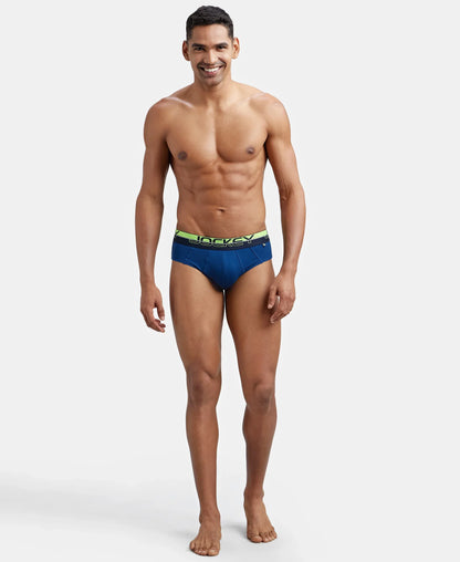 Super Combed Cotton Solid Brief with Ultrasoft Waistband - Estate Blue