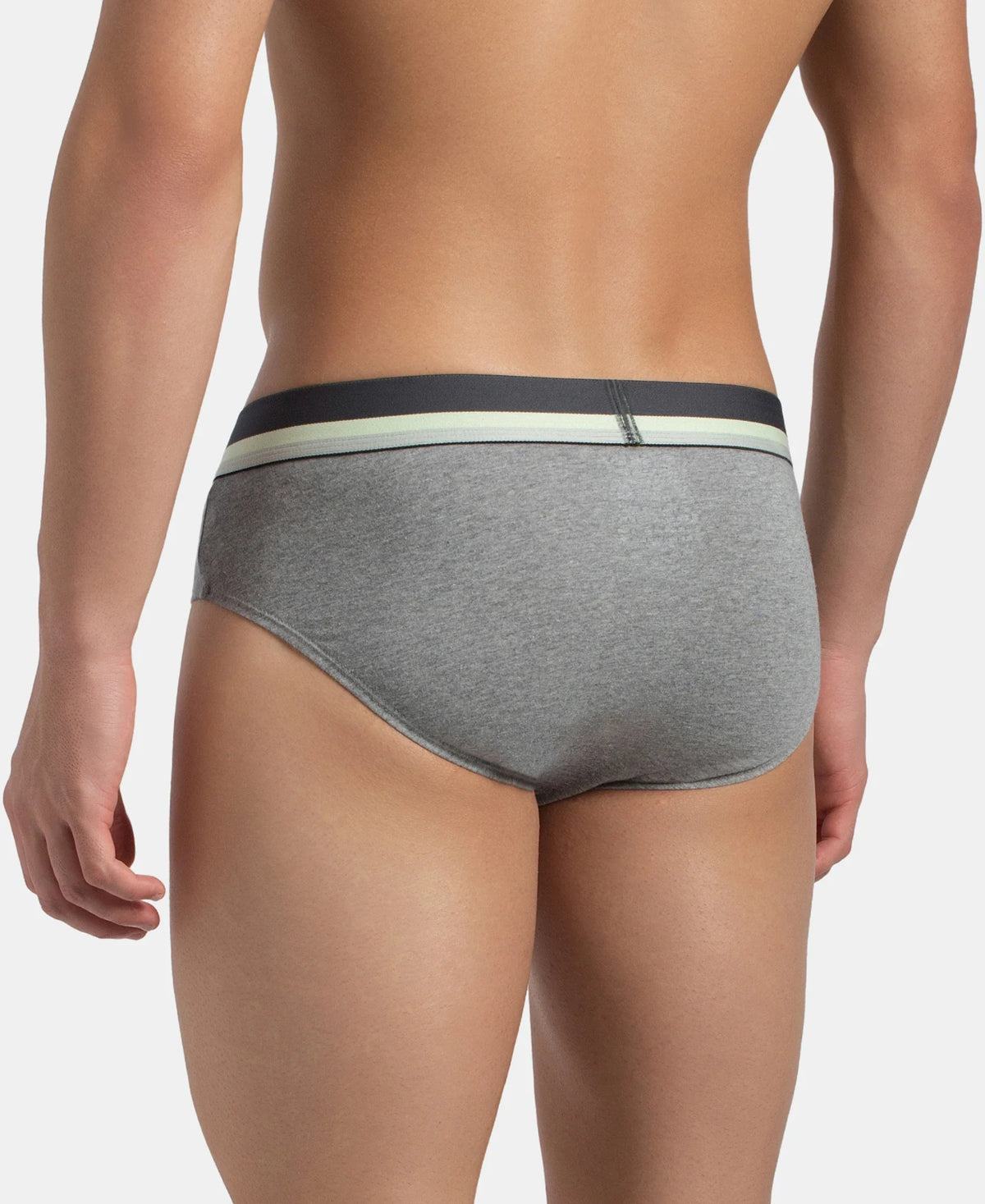 Super Combed Cotton Solid Brief with Ultrasoft Waistband - Grey