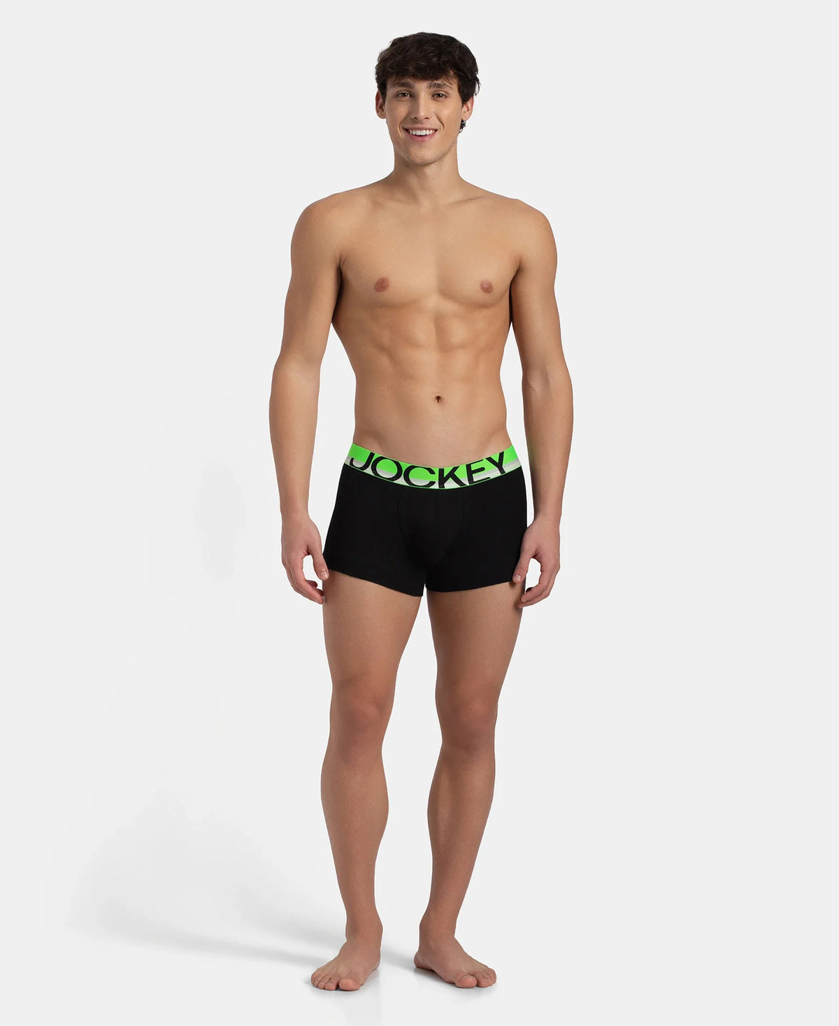 Super Combed Cotton Rib Solid Trunk with Ultrasoft Waistband - New Black