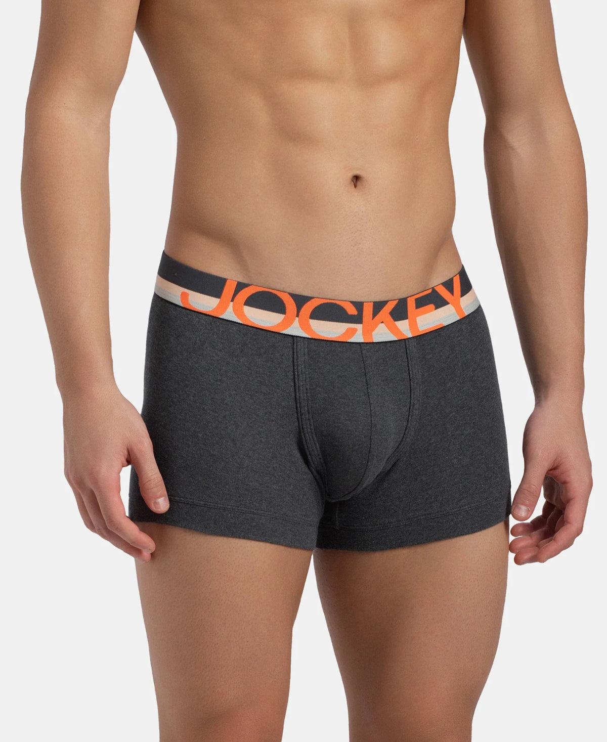 Super Combed Cotton Rib Solid Trunk with Ultrasoft Waistband - Charcoal Melange