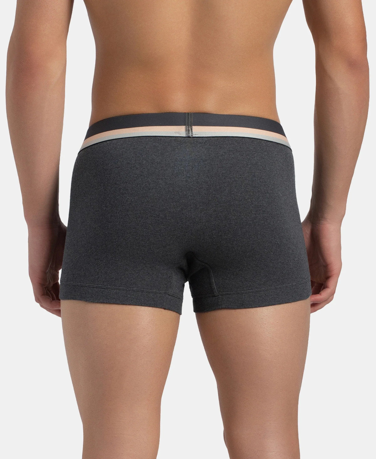 Super Combed Cotton Rib Solid Trunk with Ultrasoft Waistband - Charcoal Melange