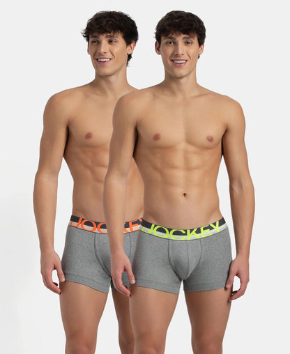 Super Combed Cotton Rib Solid Trunk with Ultrasoft Waistband - Grey (Pack of 2)