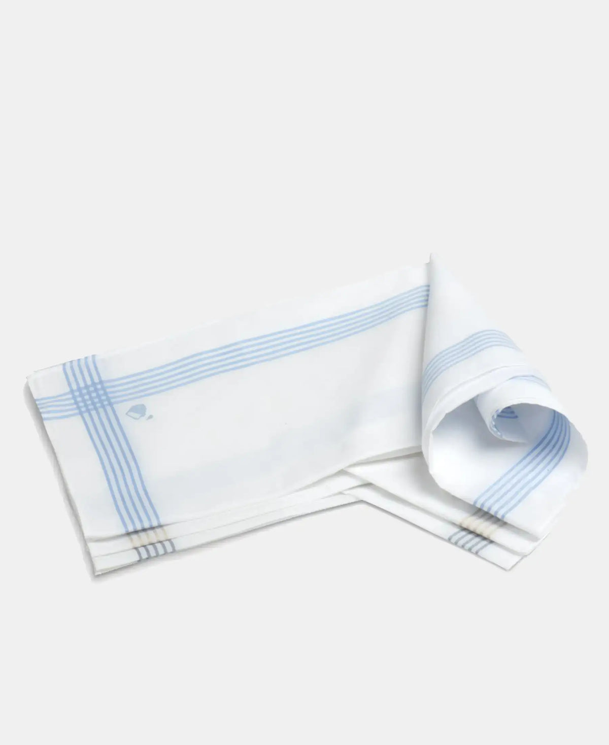 Super Combed Cotton Striped Border Handkerchief with Stay Fresh Properties - Assorted (Pack of 3)