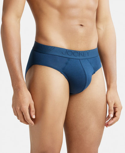 Tencel Micro Modal Cotton Elastane Stretch Solid Brief with Natural StayFresh Properties - Petrol
