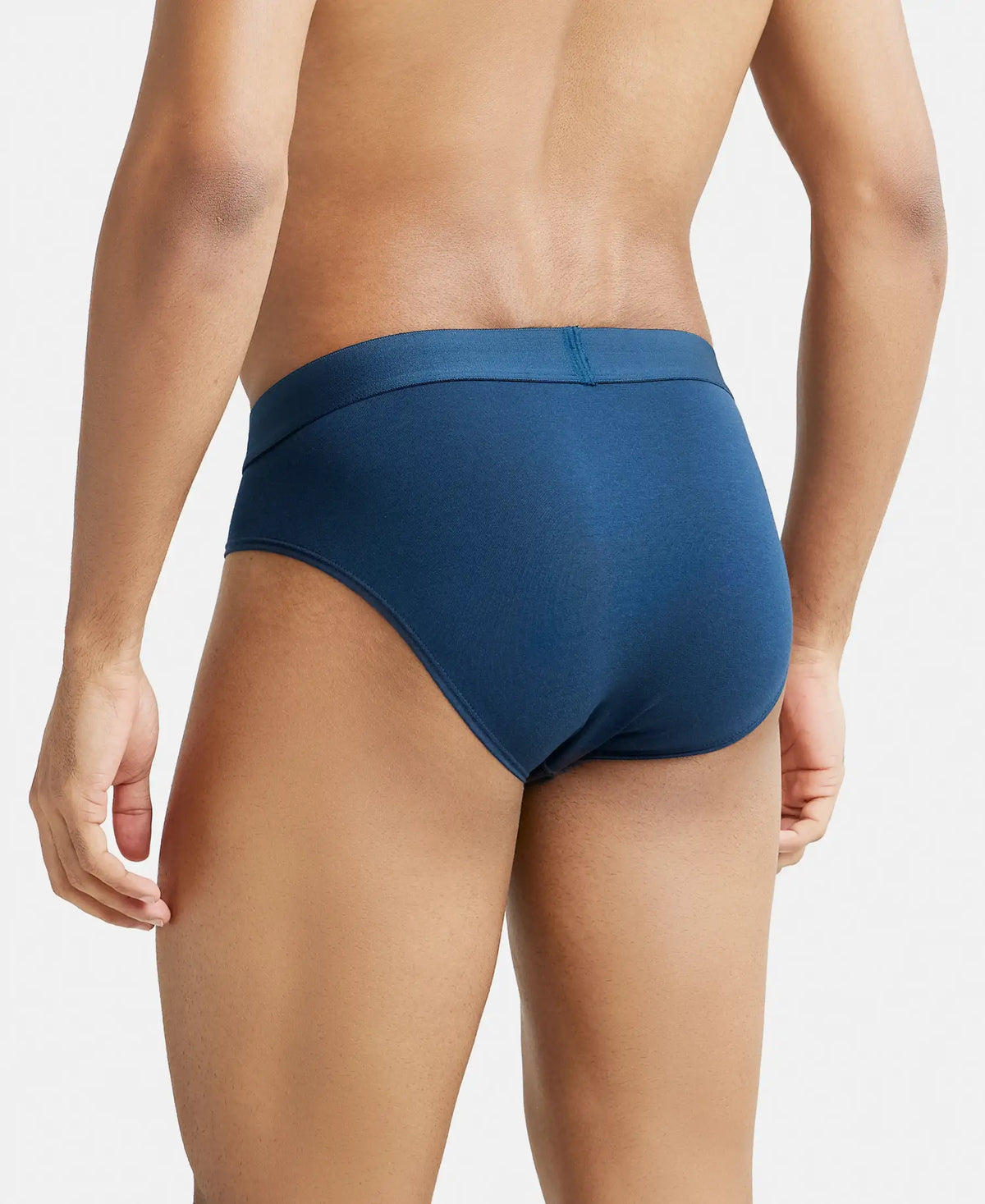 Tencel Micro Modal Cotton Elastane Stretch Solid Brief with Natural StayFresh Properties - Petrol