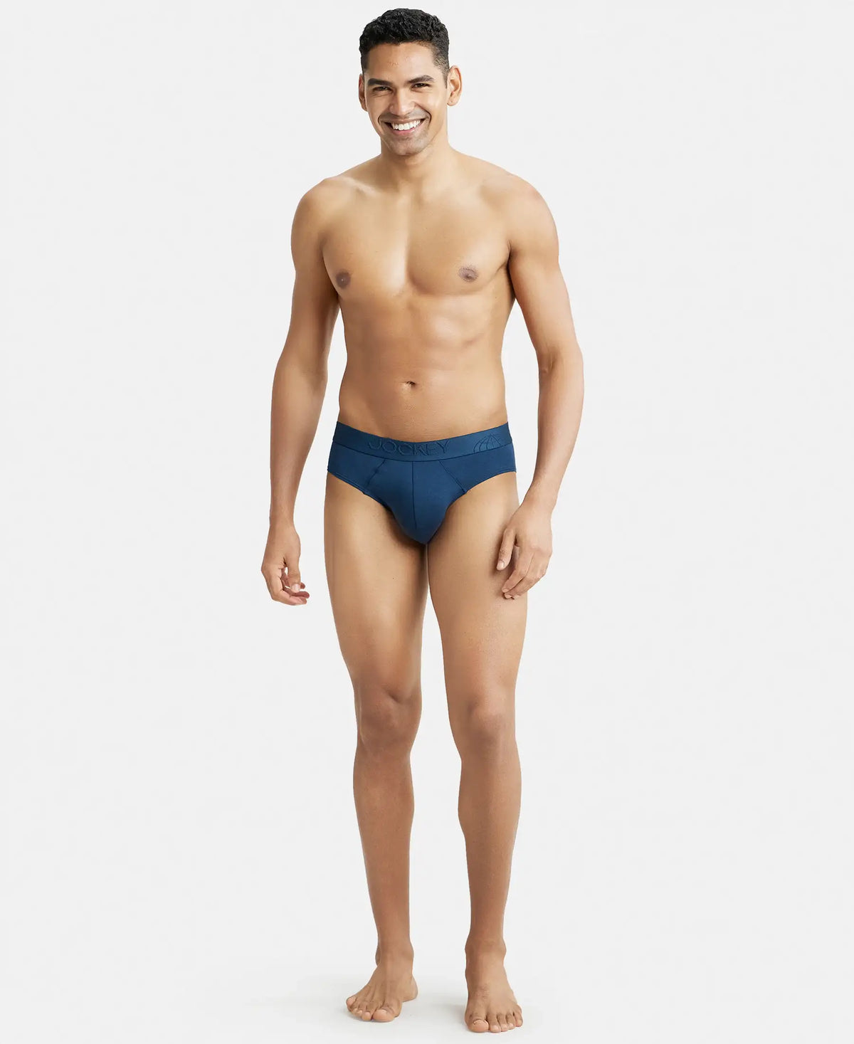 Tencel Micro Modal Cotton Elastane Stretch Solid Brief with Natural StayFresh Properties - Petrol