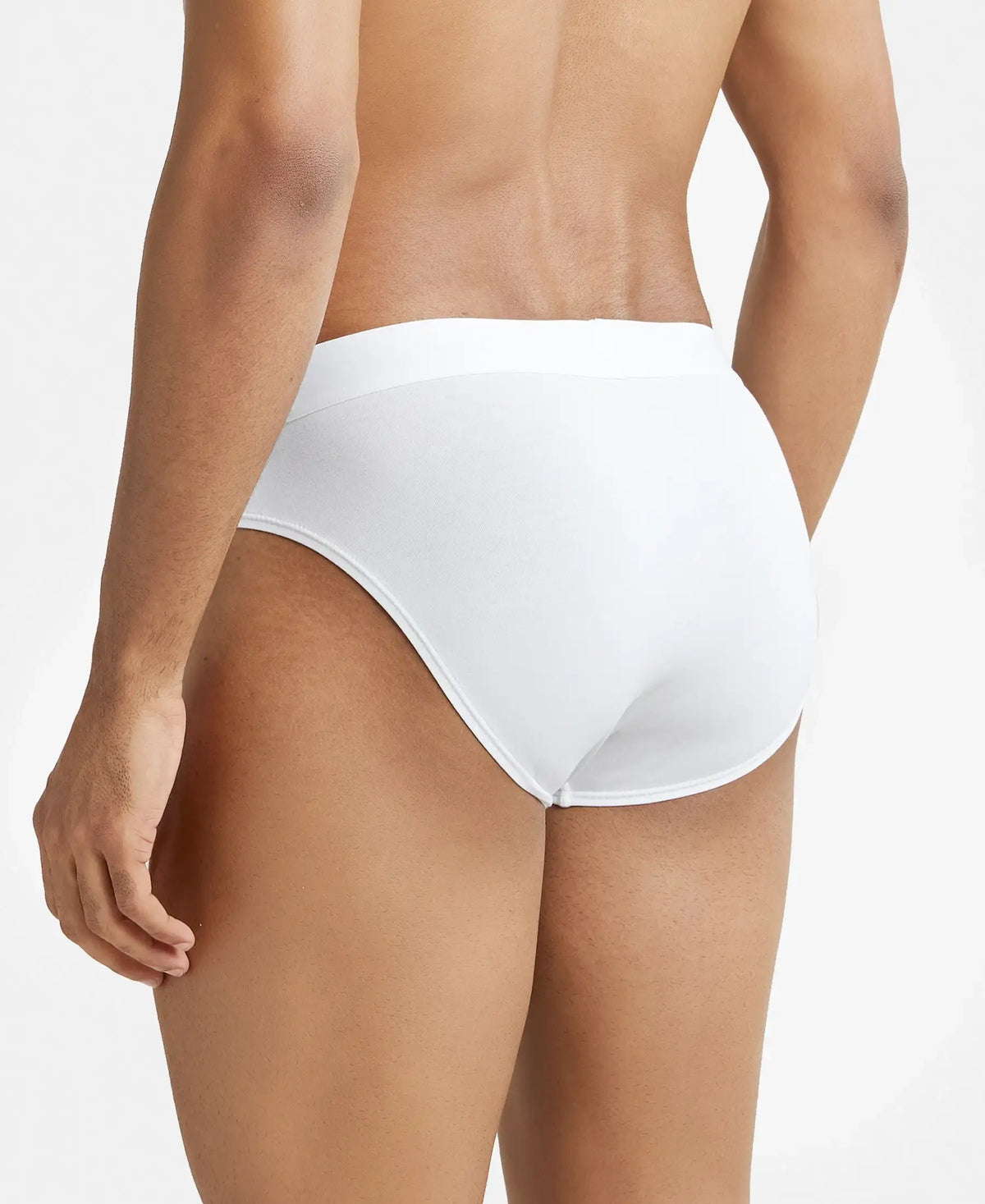Tencel Micro Modal Cotton Elastane Stretch Solid Brief with Natural StayFresh Properties - White