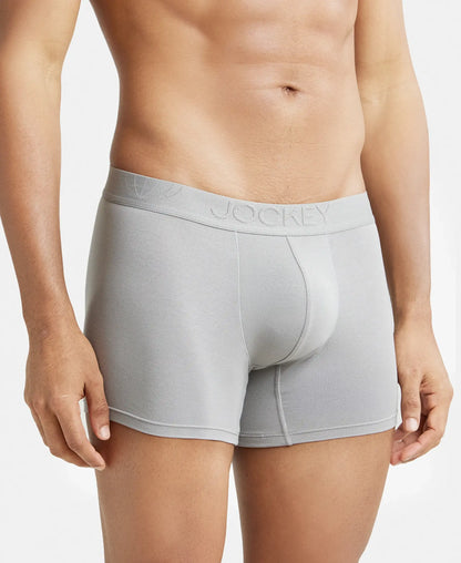 Tencel Micro Modal Cotton Elastane Stretch Solid Trunk with Natural StayFresh Properties - Bright Light Grey