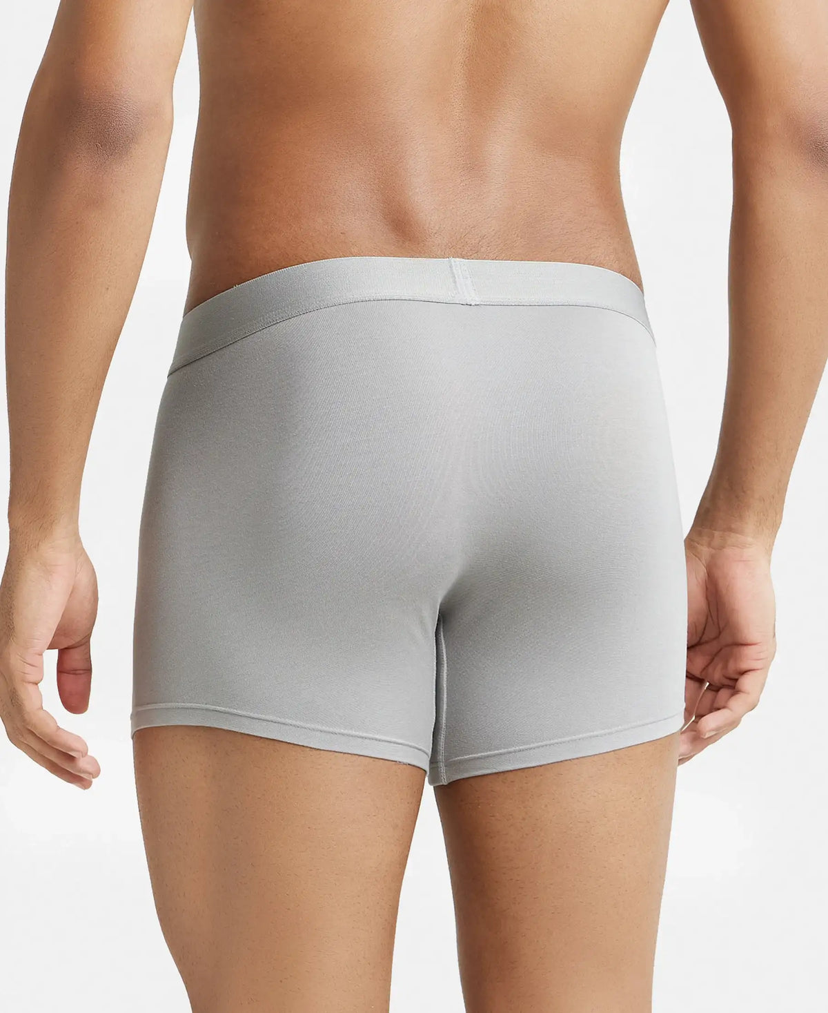 Tencel Micro Modal Cotton Elastane Stretch Solid Trunk with Natural StayFresh Properties - Bright Light Grey