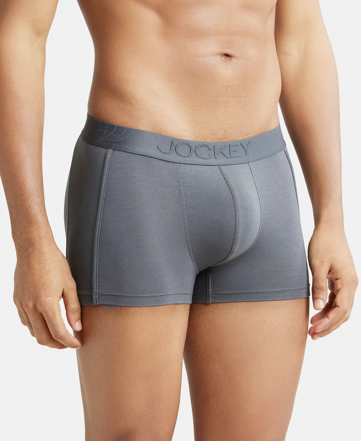 Tencel Micro Modal Cotton Elastane Stretch Solid Trunk with Natural StayFresh Properties - Gun Metal