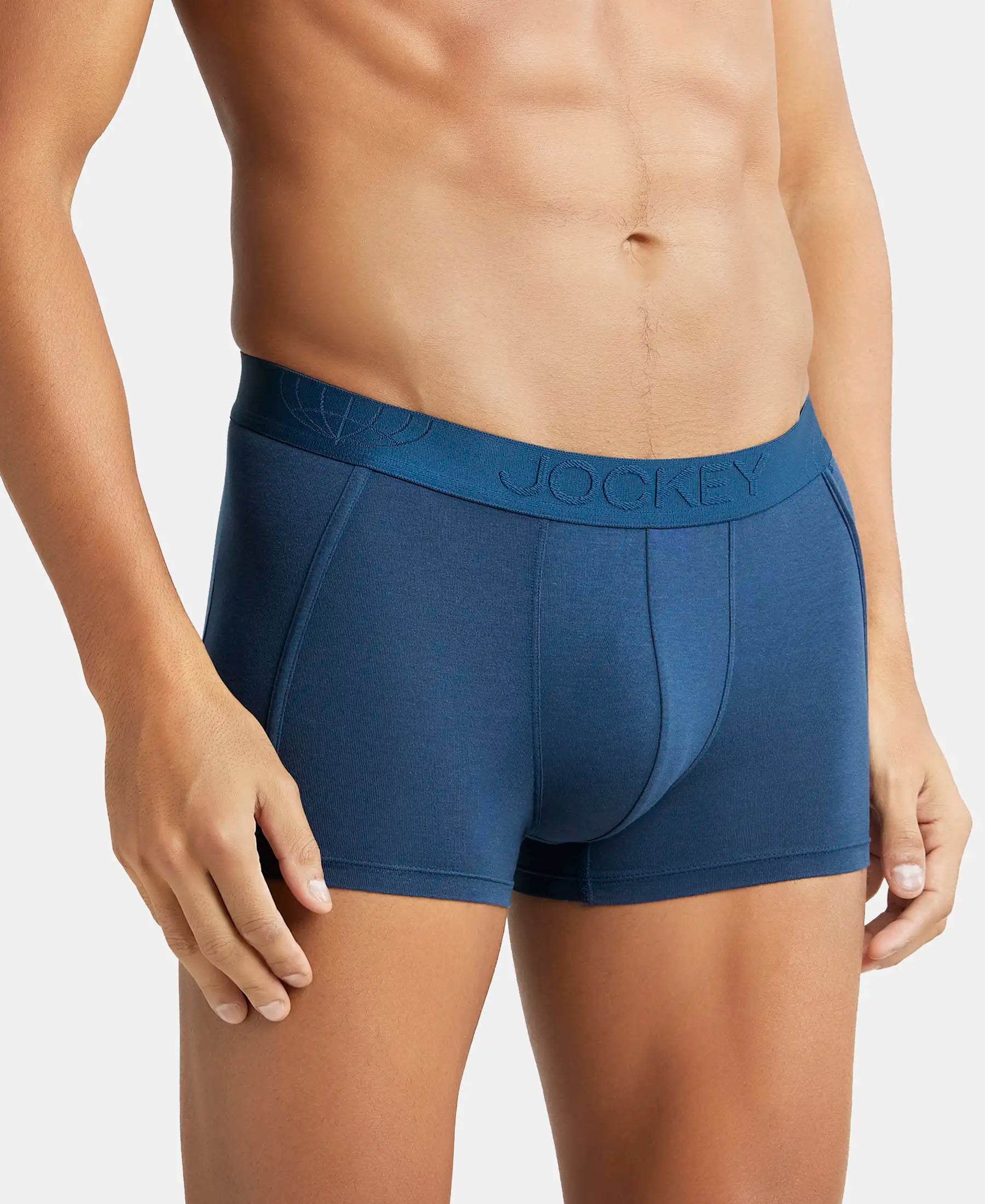 Tencel Micro Modal Cotton Elastane Stretch Solid Trunk with Natural StayFresh Properties - Petrol