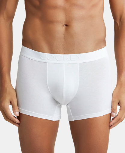 Tencel Micro Modal Cotton Elastane Stretch Solid Trunk with Natural StayFresh Properties - White