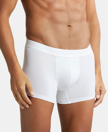 Tencel Micro Modal Cotton Elastane Stretch Solid Trunk with Natural StayFresh Properties - White
