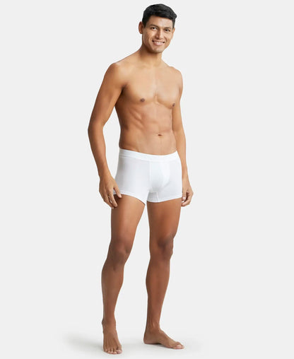 Tencel Micro Modal Cotton Elastane Stretch Solid Trunk with Natural StayFresh Properties - White
