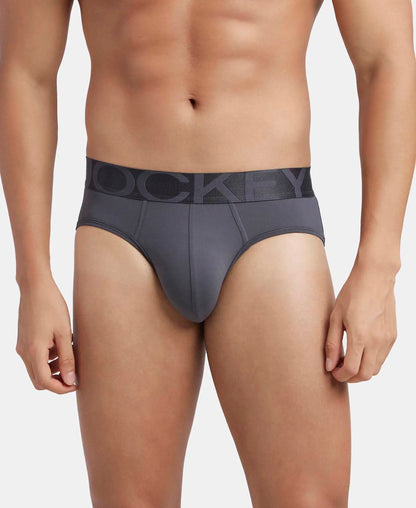 Tactel Microfiber Elastane Stretch Solid Brief with Moisture Move Properties - Ebony