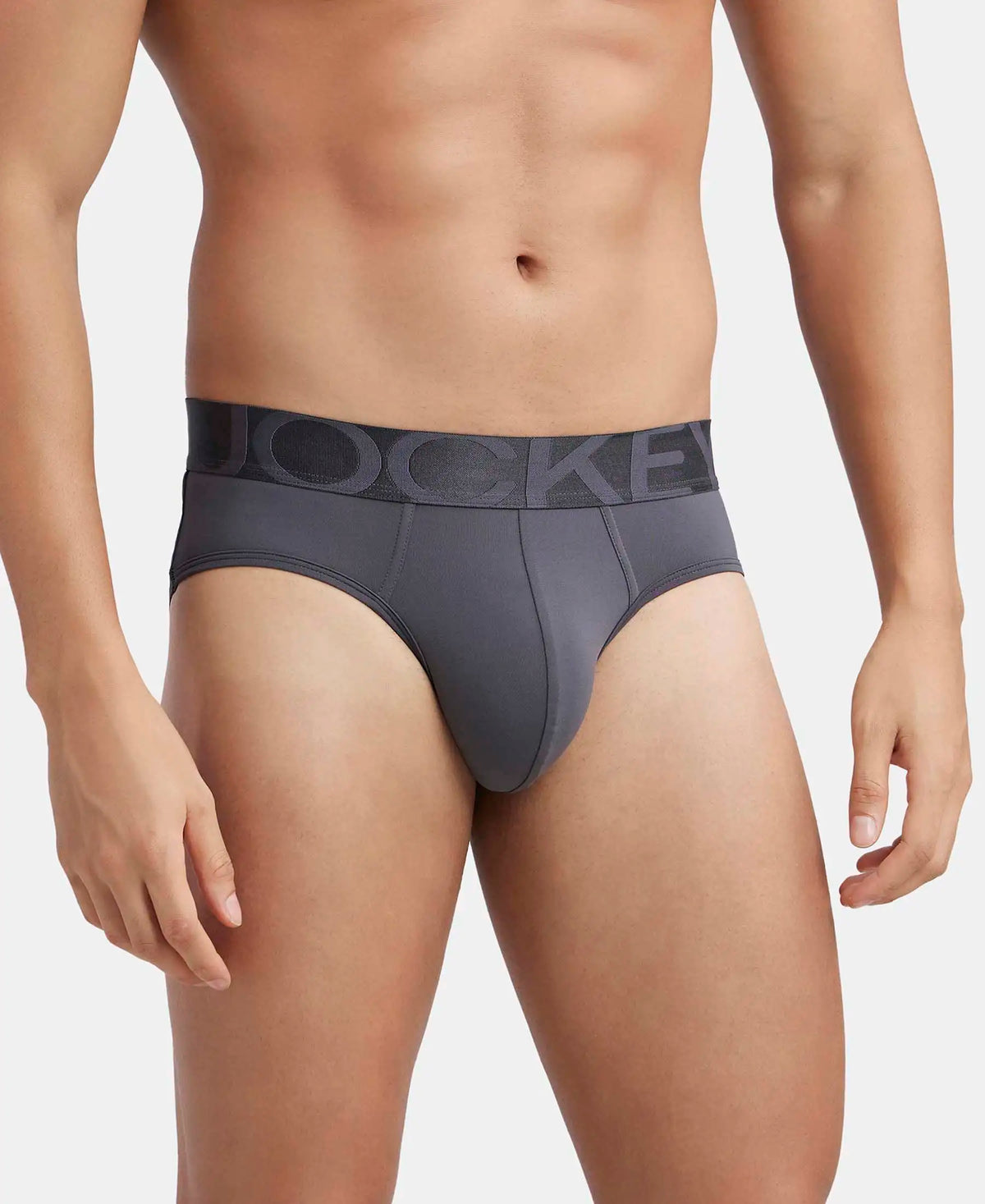 Tactel Microfiber Elastane Stretch Solid Brief with Moisture Move Properties - Ebony