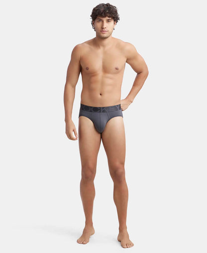 Tactel Microfiber Elastane Stretch Solid Brief with Moisture Move Properties - Ebony