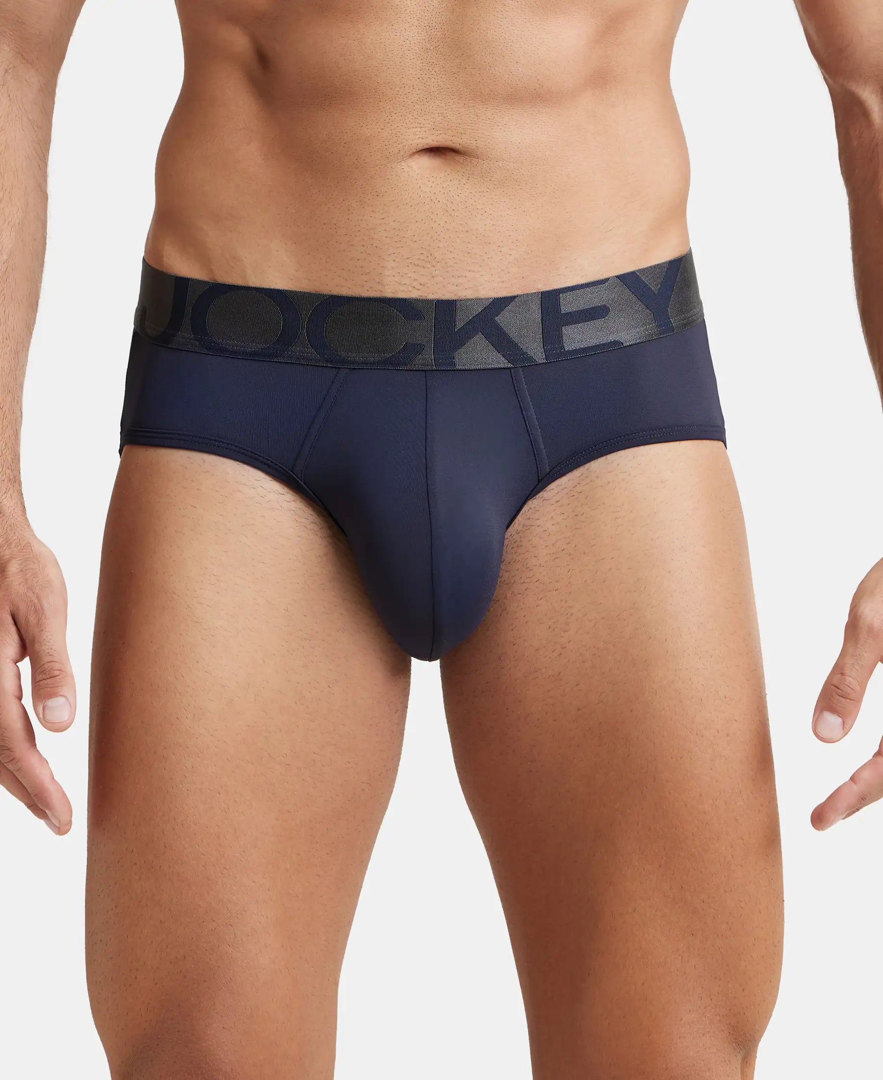 Tactel Microfiber Elastane Stretch Solid Brief with Moisture Move Properties - True Navy